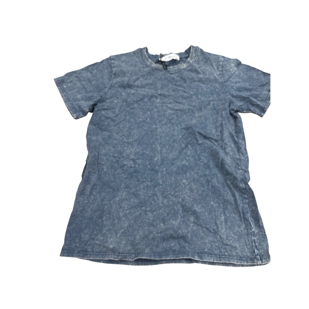 Cene & Heard Blue Acid Wash Short Sleeve Crew Neck Tee Shirt Size 14/16